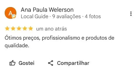 Avaliação de cliente