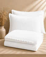 Off White | Casal, Queen | Porta-travesseiros do cobre-leito matelassê off white (2 unidades)