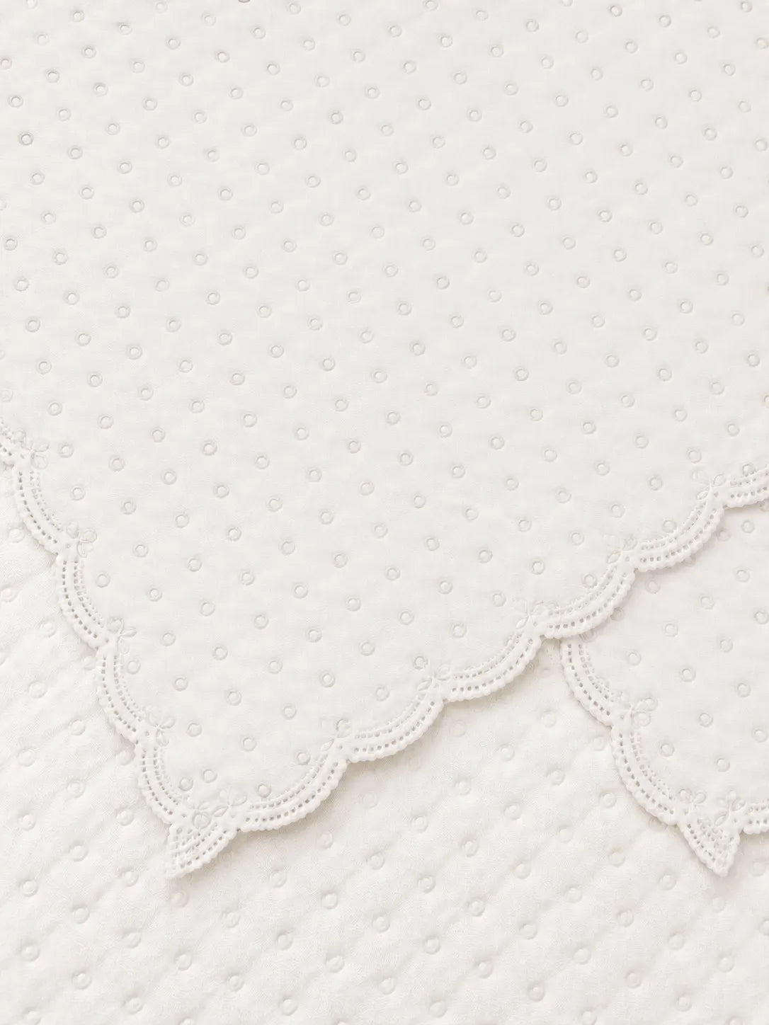 Textura do ponto matelassê ultrassônico off white
