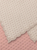 Rosa/Bege | Textura do ponto matelassê ultrassônico rosa com verso bege