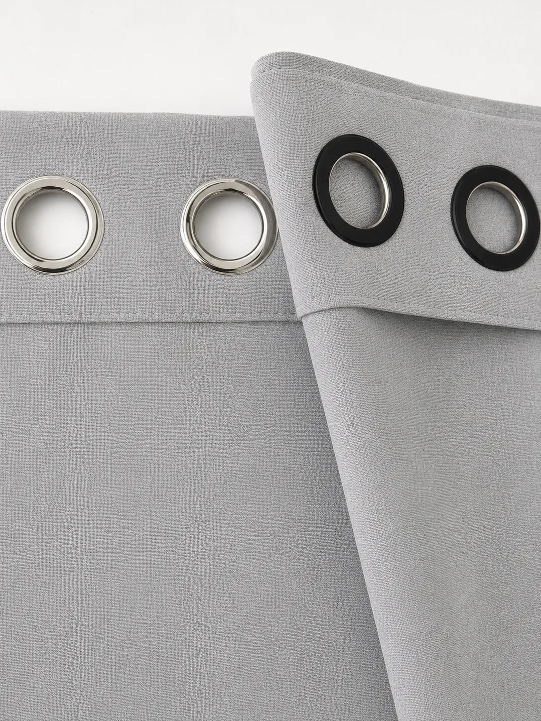 Verso dupla-face da Cortina Eclipse Astro branco com costura de acabamento