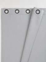 Branco | Verso dupla-face da Cortina Eclipse Simple branco com costura de acabamento